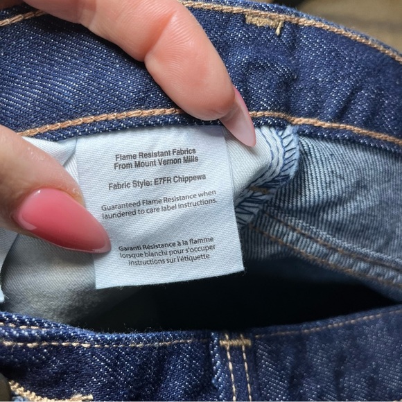 Carhartt Flame Resistant Work Jeans Straight Leg Durable Rugged Cotton Dark Wash - Picture 10 of 14